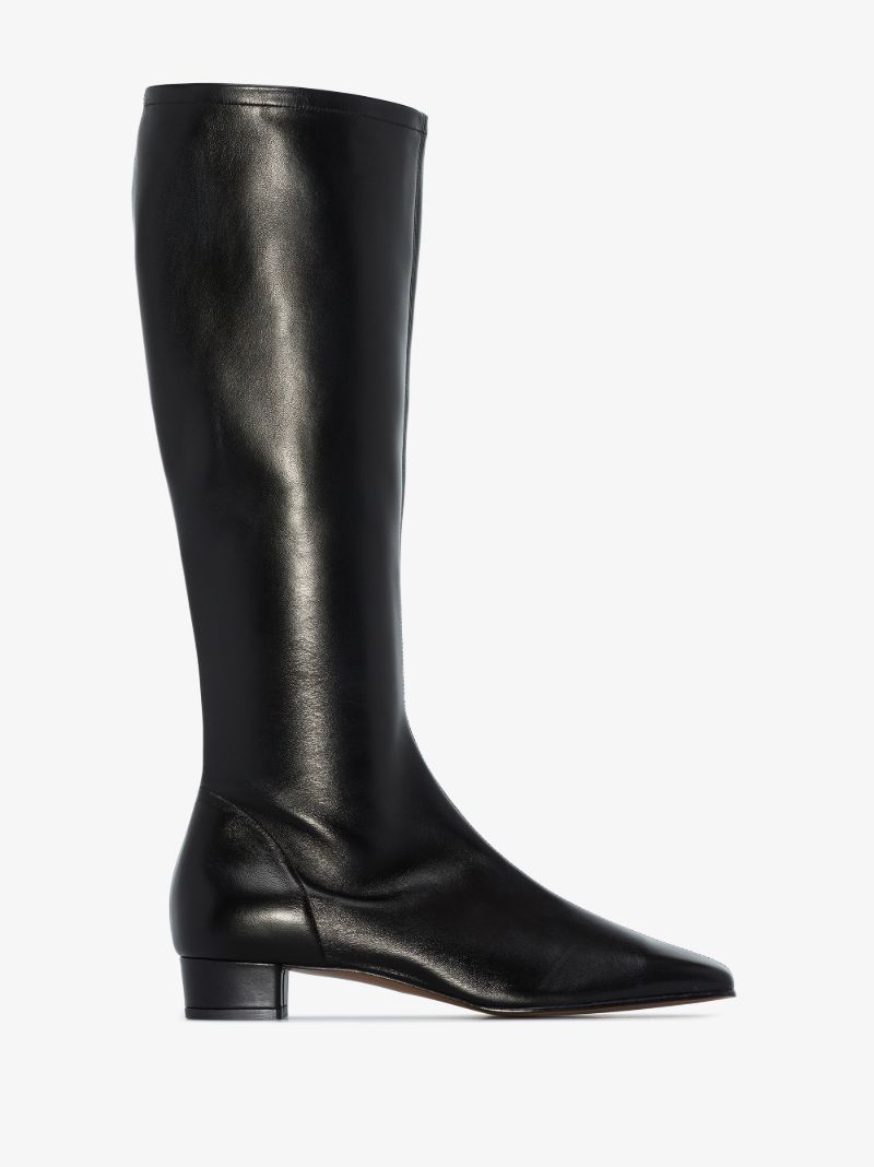 Black Edie Knee-length Leather Boots