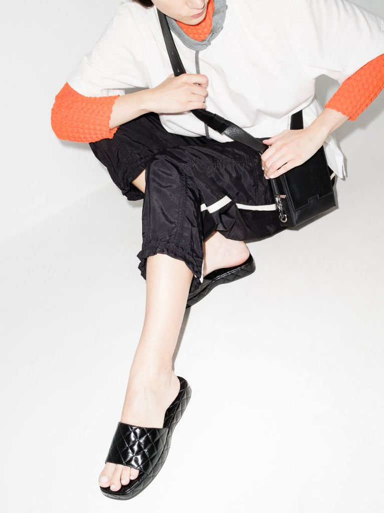 Black Lilo Patent Leather Sandals