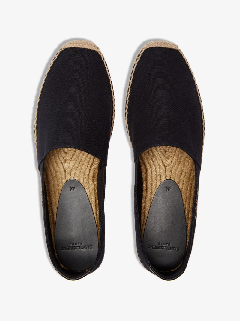 Black Embroidered Logo Espadrilles