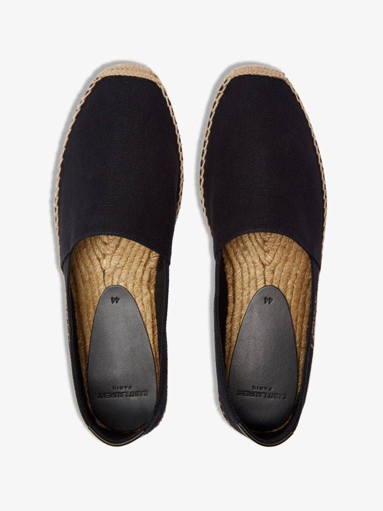 Black Embroidered Logo Espadrilles