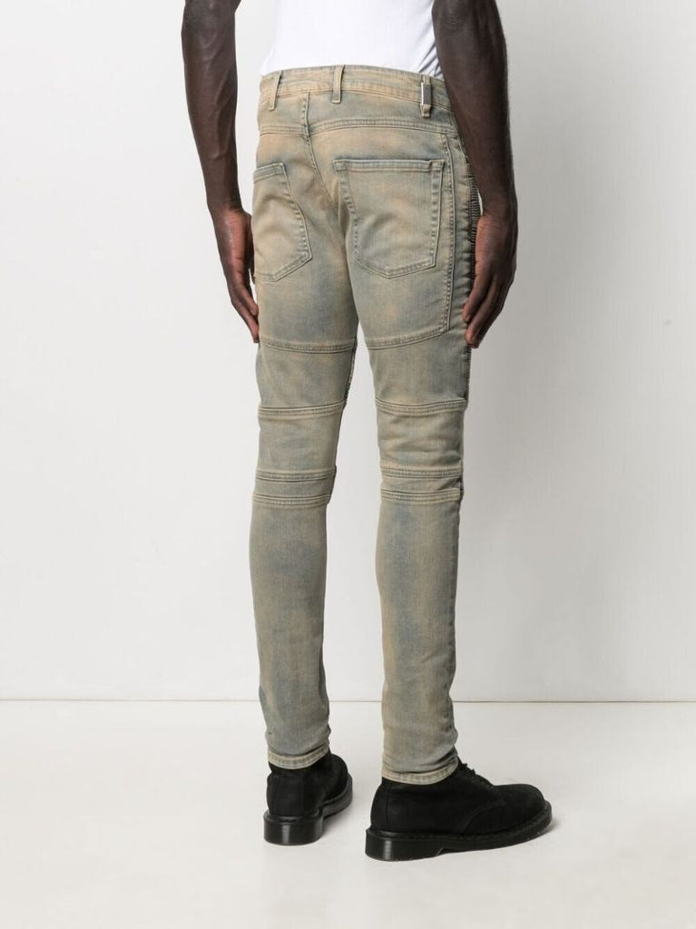Blue Ribbed Slim-fit Jeans