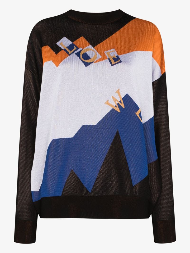 Colour Block Logo Intarsia Sweater