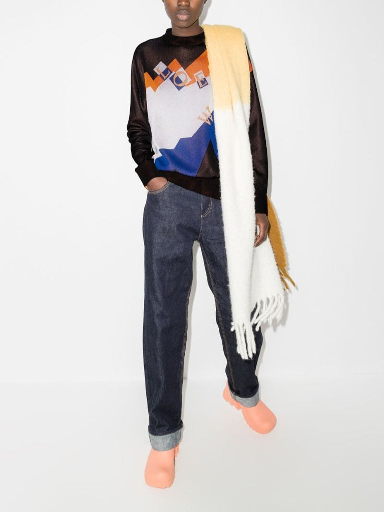 Colour Block Logo Intarsia Sweater