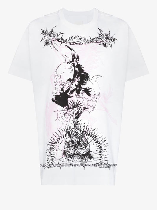 Gothic Print Cotton T-shirt