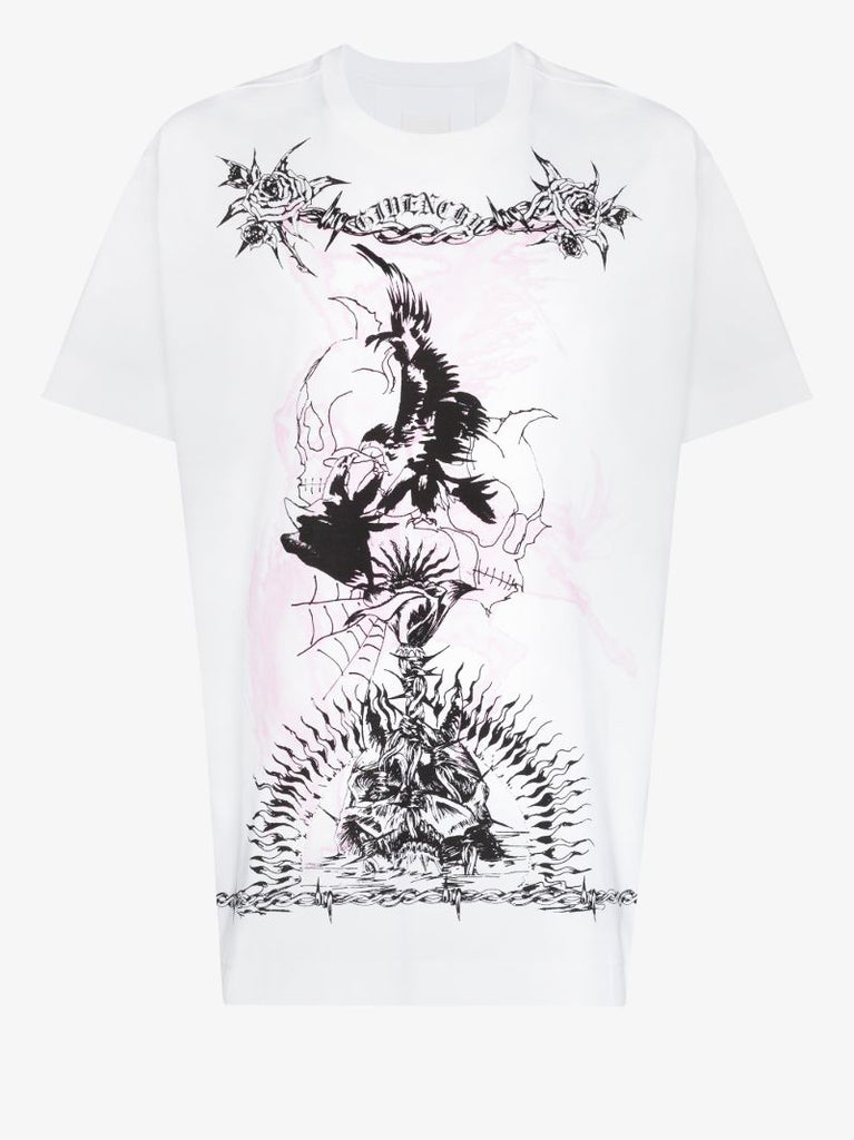 Gothic Print Cotton T-shirt