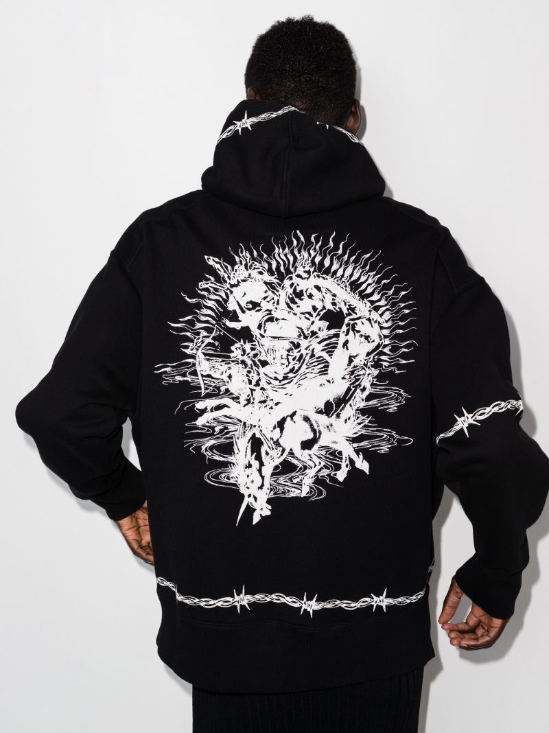 Gothic Print Oversized Hoodie