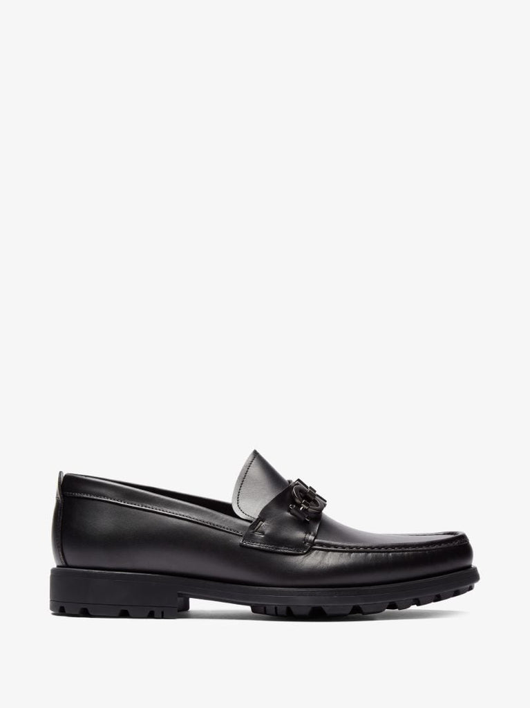 Black David Leather Loafers