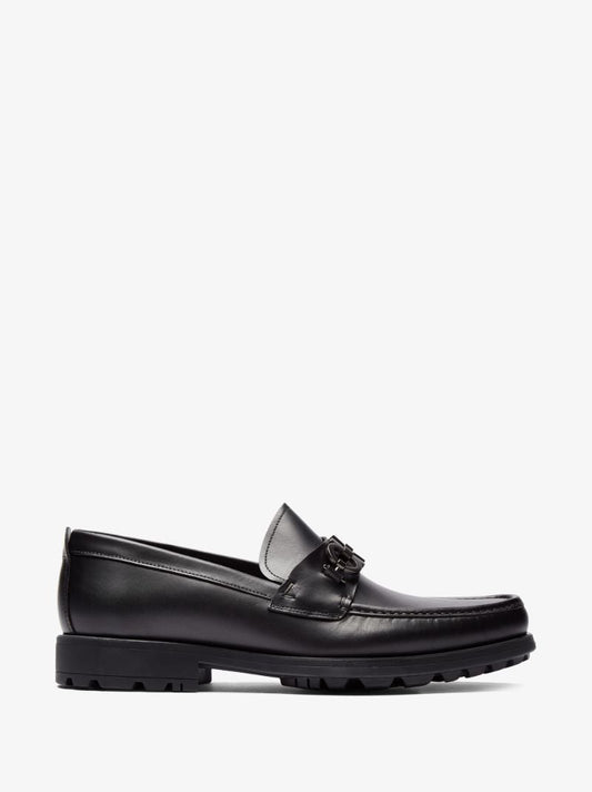 Black David Leather Loafers