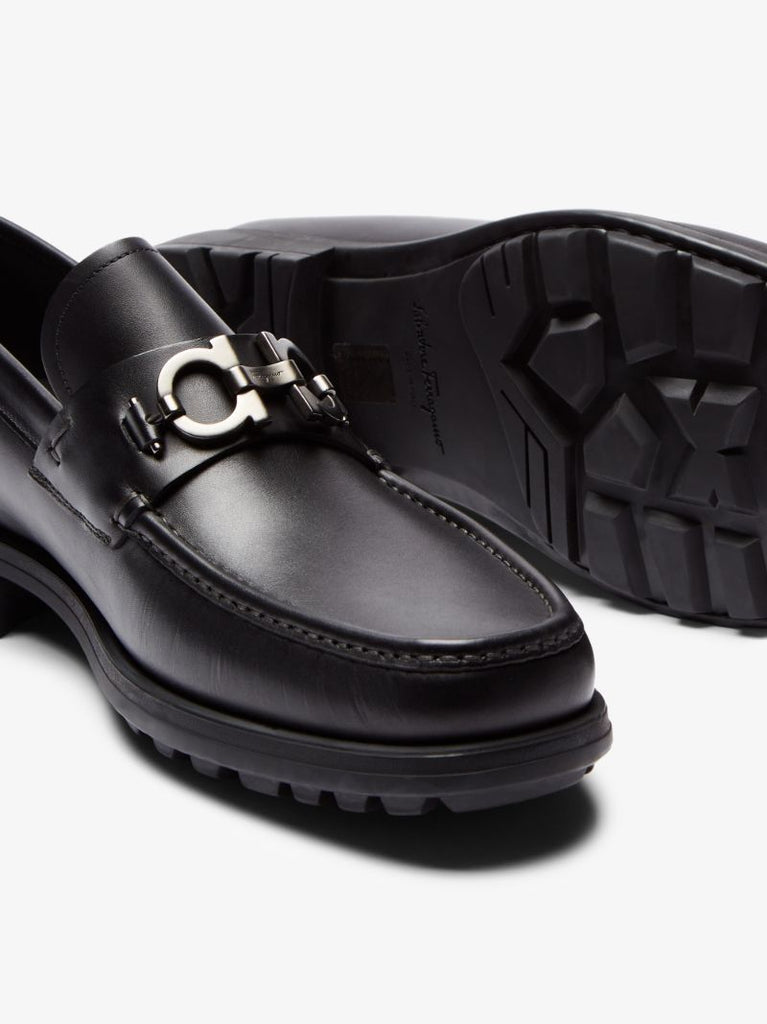 Black David Leather Loafers