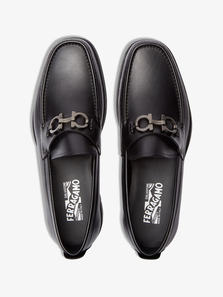 Black David Leather Loafers