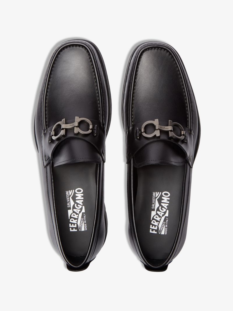 Black David Leather Loafers