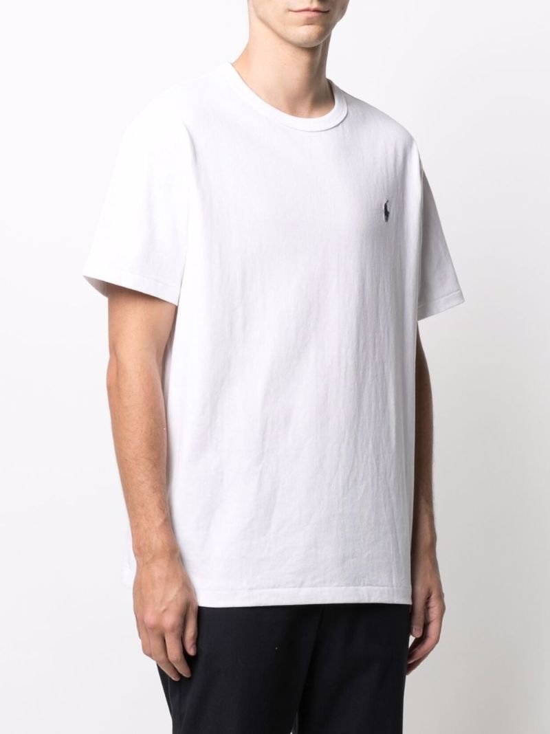White Logo Cotton T-shirt