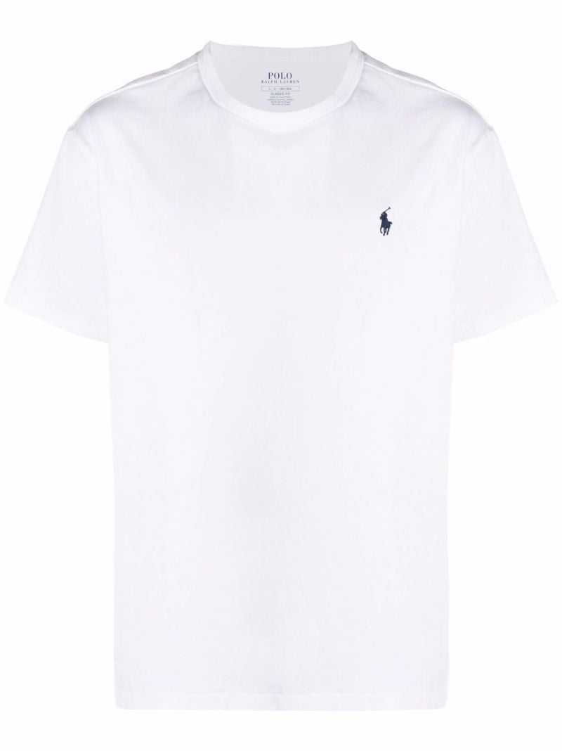 White Logo Cotton T-shirt