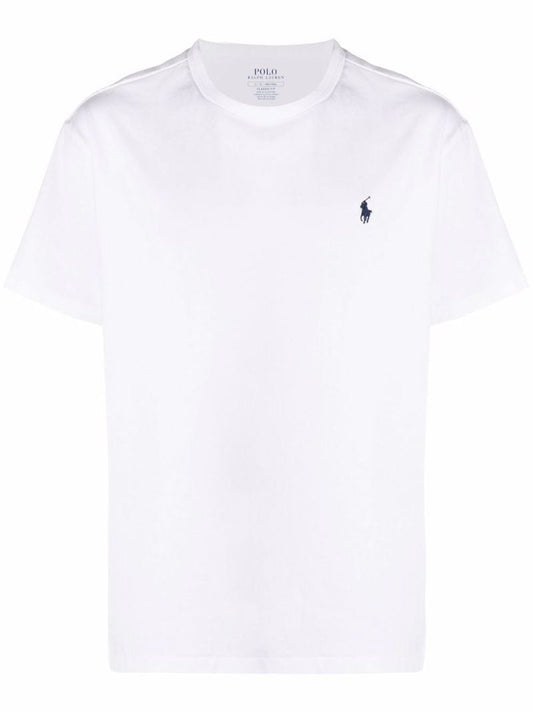 White Logo Cotton T-shirt