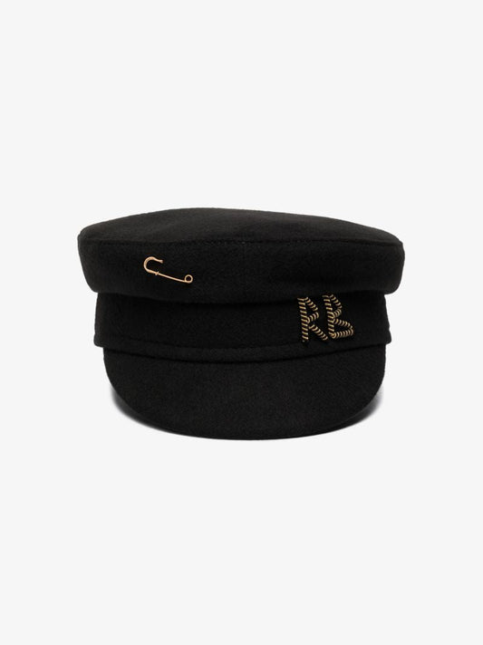 Black Safety Pin Baker Boy Hat
