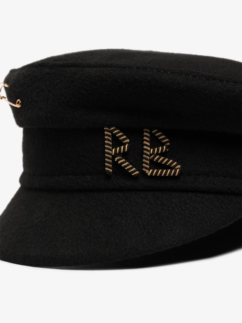 Black Safety Pin Baker Boy Hat