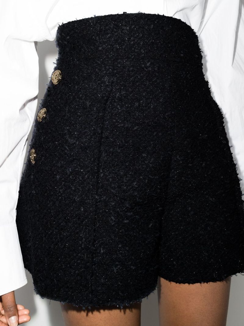 High Waist Tweed Shorts