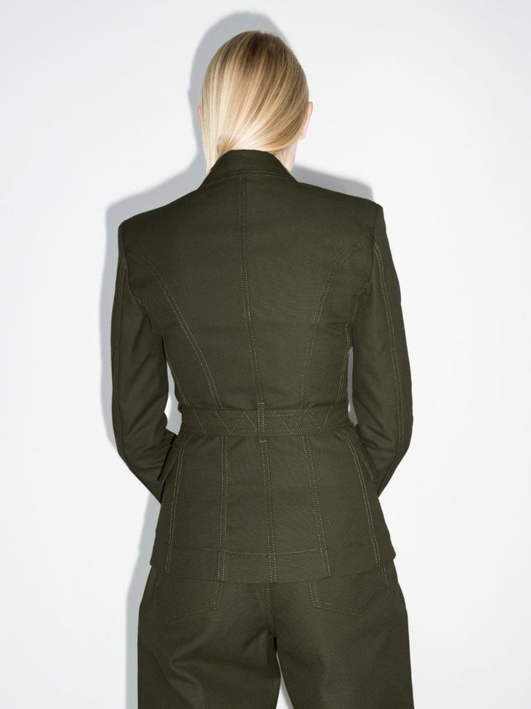 Logo Belt Double-breasted Blazer