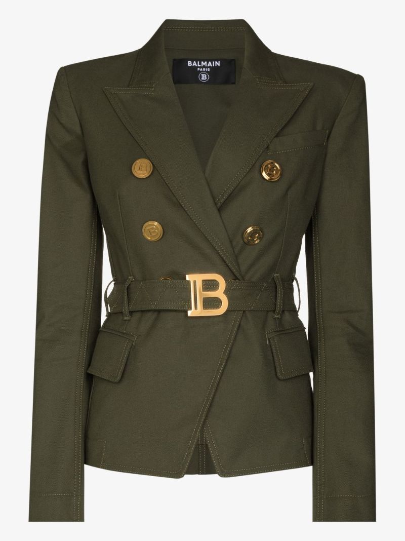 Logo Belt Double-breasted Blazer