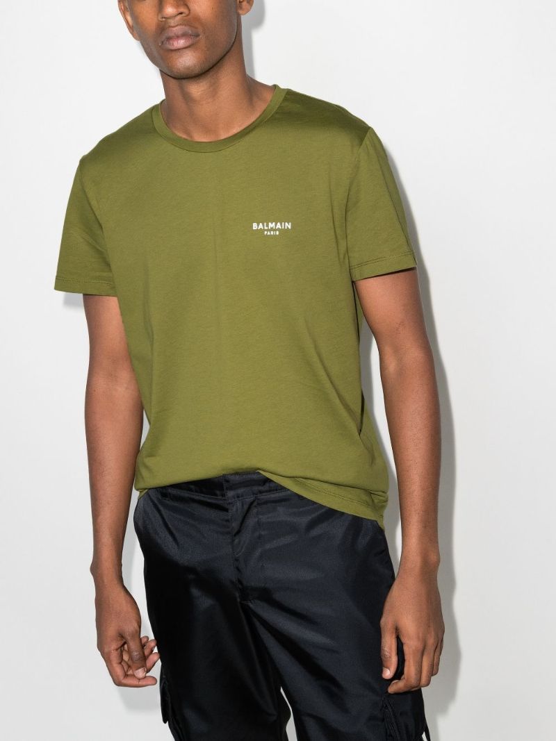 Flocked Logo Cotton T-shirt