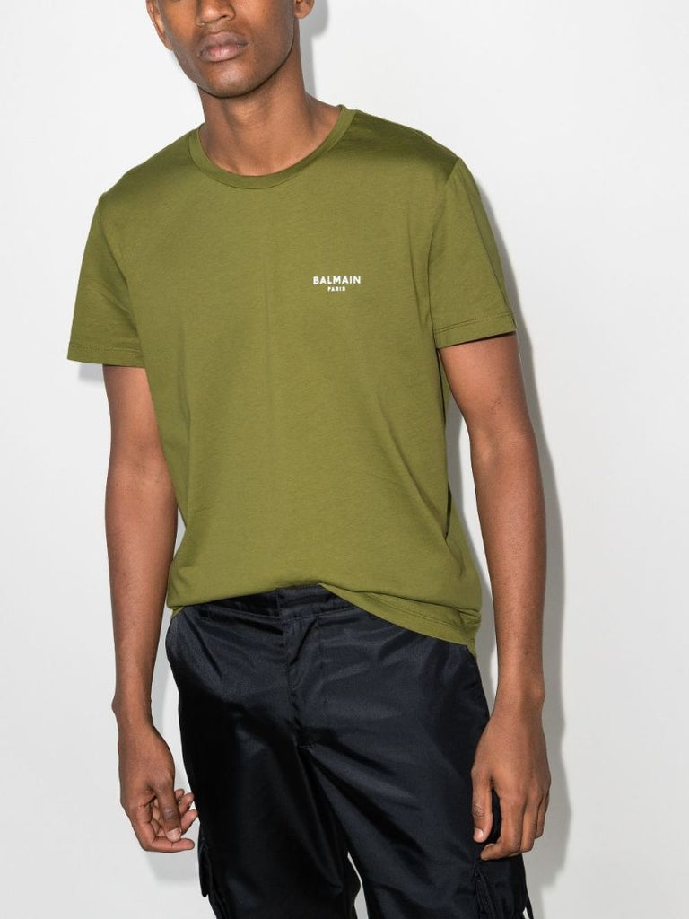 Flocked Logo Cotton T-shirt