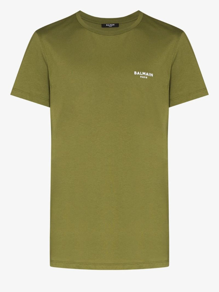 Flocked Logo Cotton T-shirt