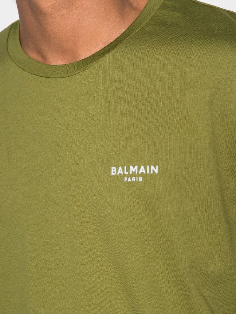 Flocked Logo Cotton T-shirt