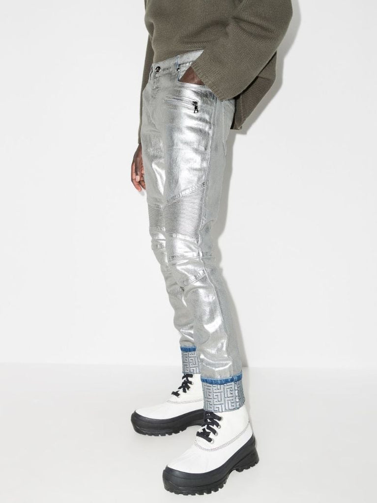 Logo Embossed Slim Leg Jeans