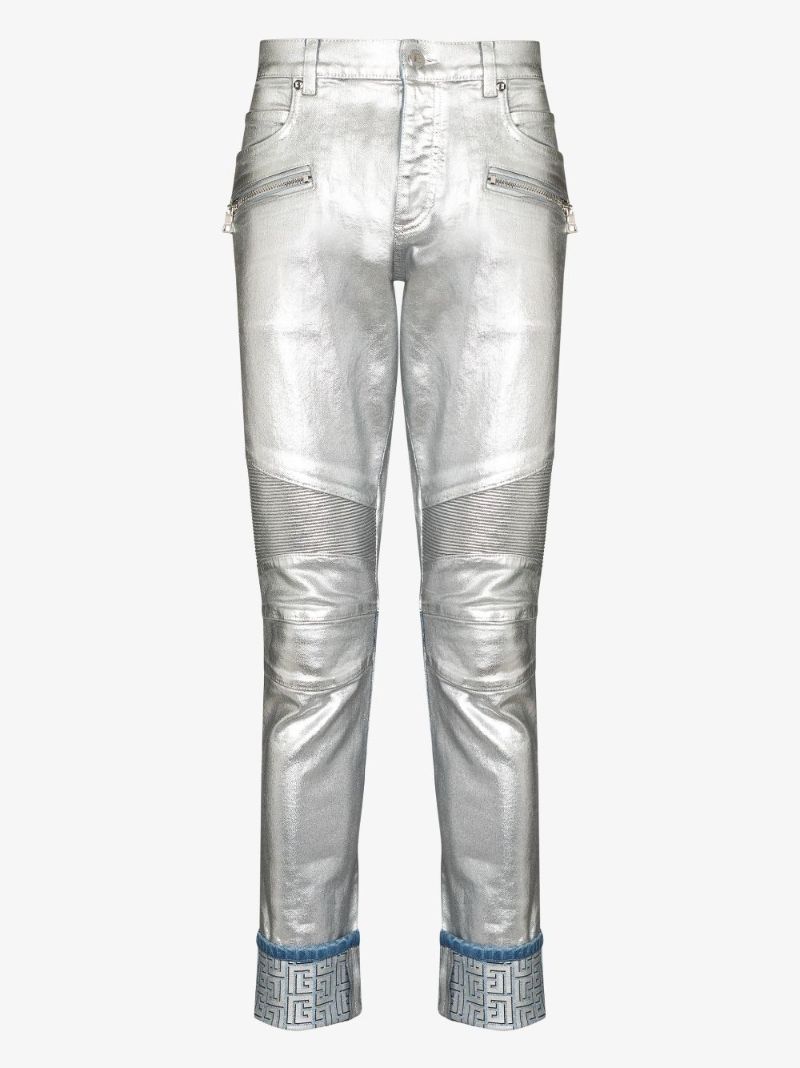 Logo Embossed Slim Leg Jeans