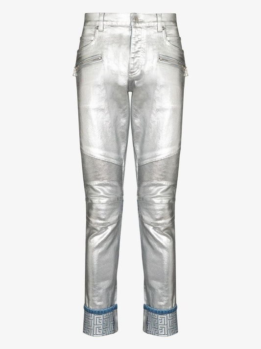 Logo Embossed Slim Leg Jeans