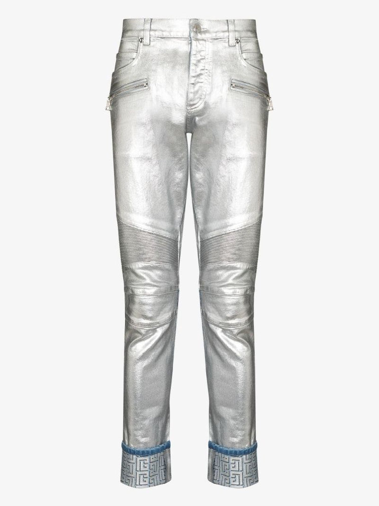 Logo Embossed Slim Leg Jeans