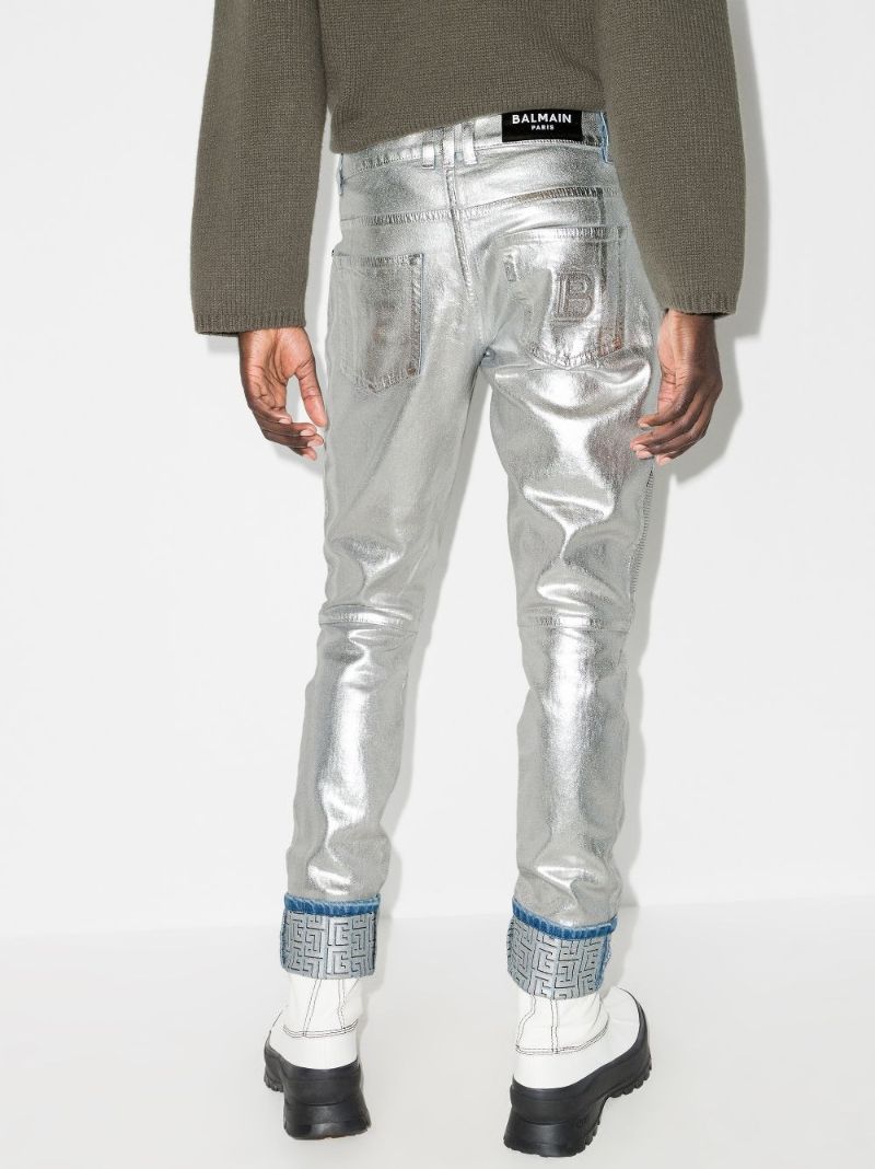 Logo Embossed Slim Leg Jeans