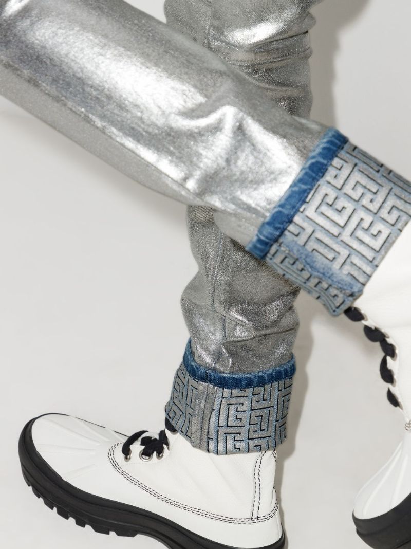 Logo Embossed Slim Leg Jeans