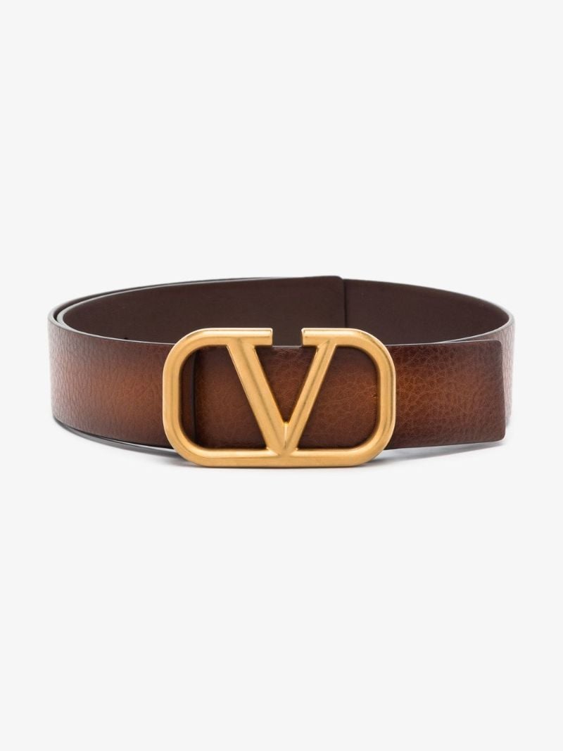 Brown Vlogo Leather Belt