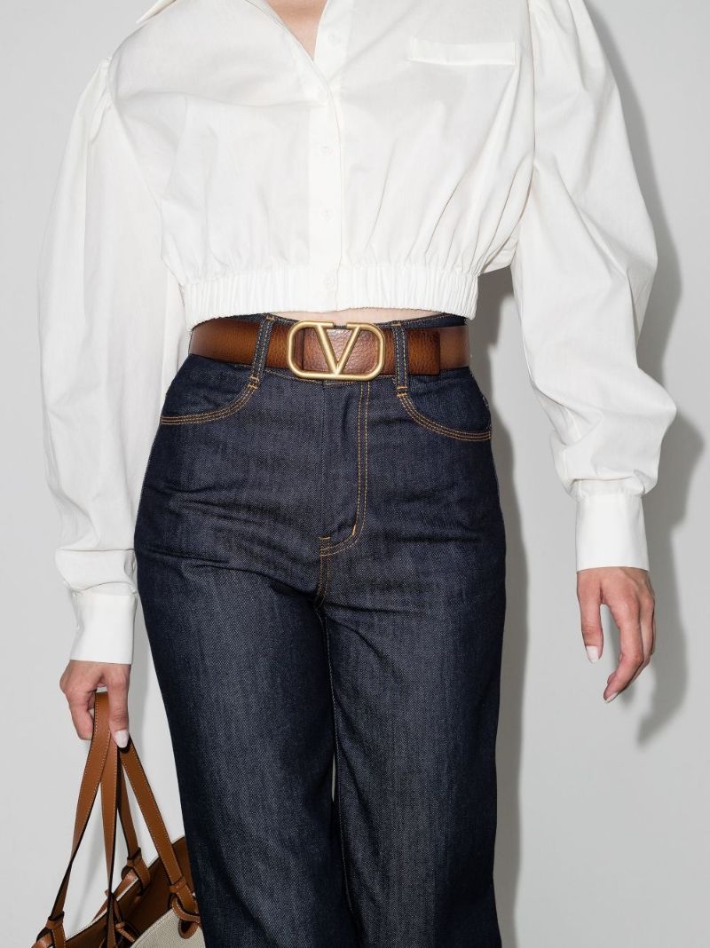 Brown Vlogo Leather Belt