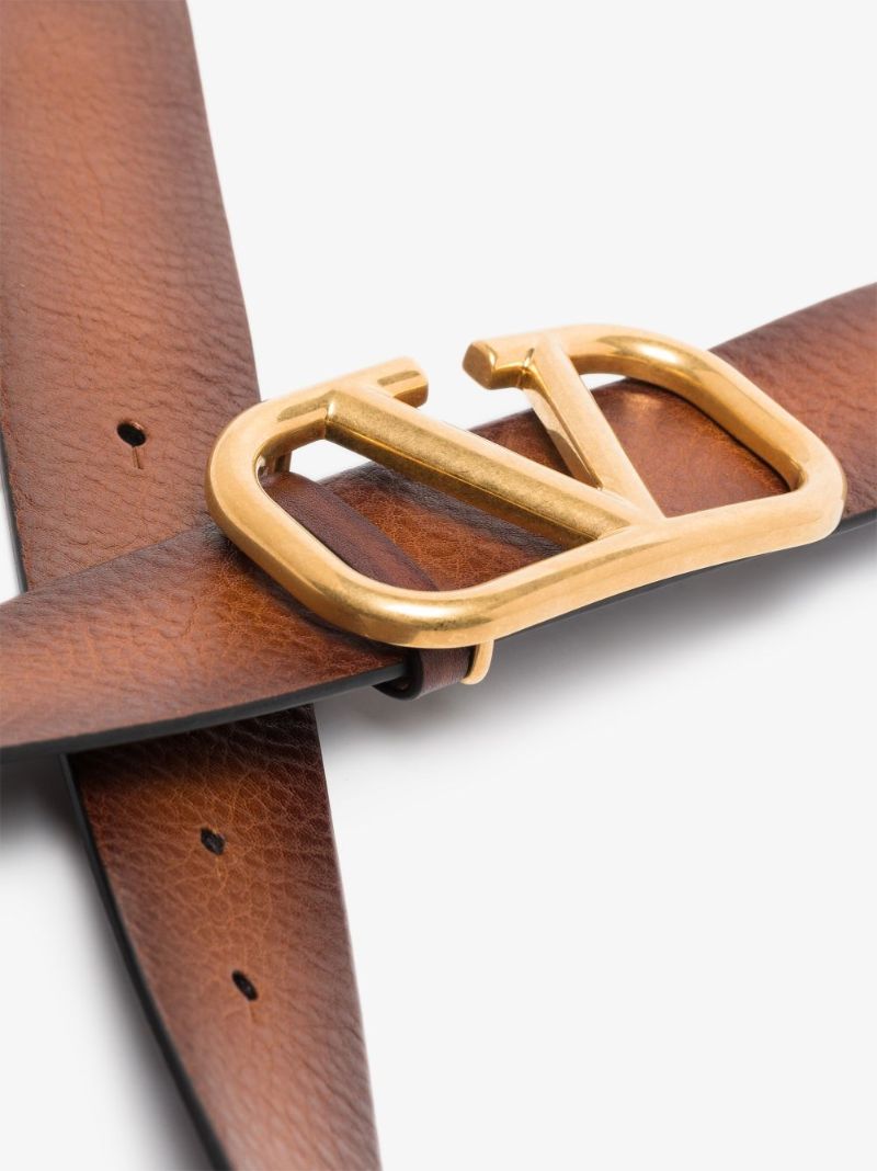 Brown Vlogo Leather Belt