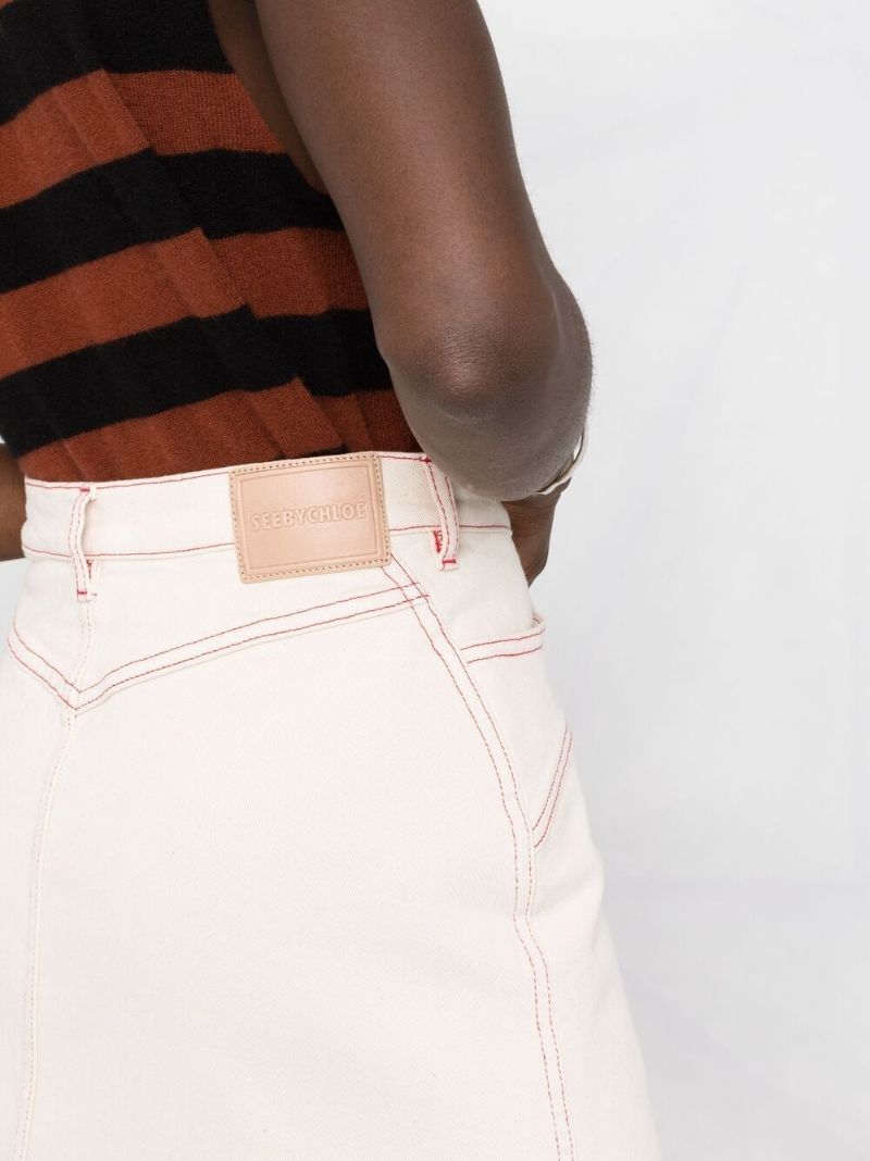 High-waisted Zip Denim Skirt