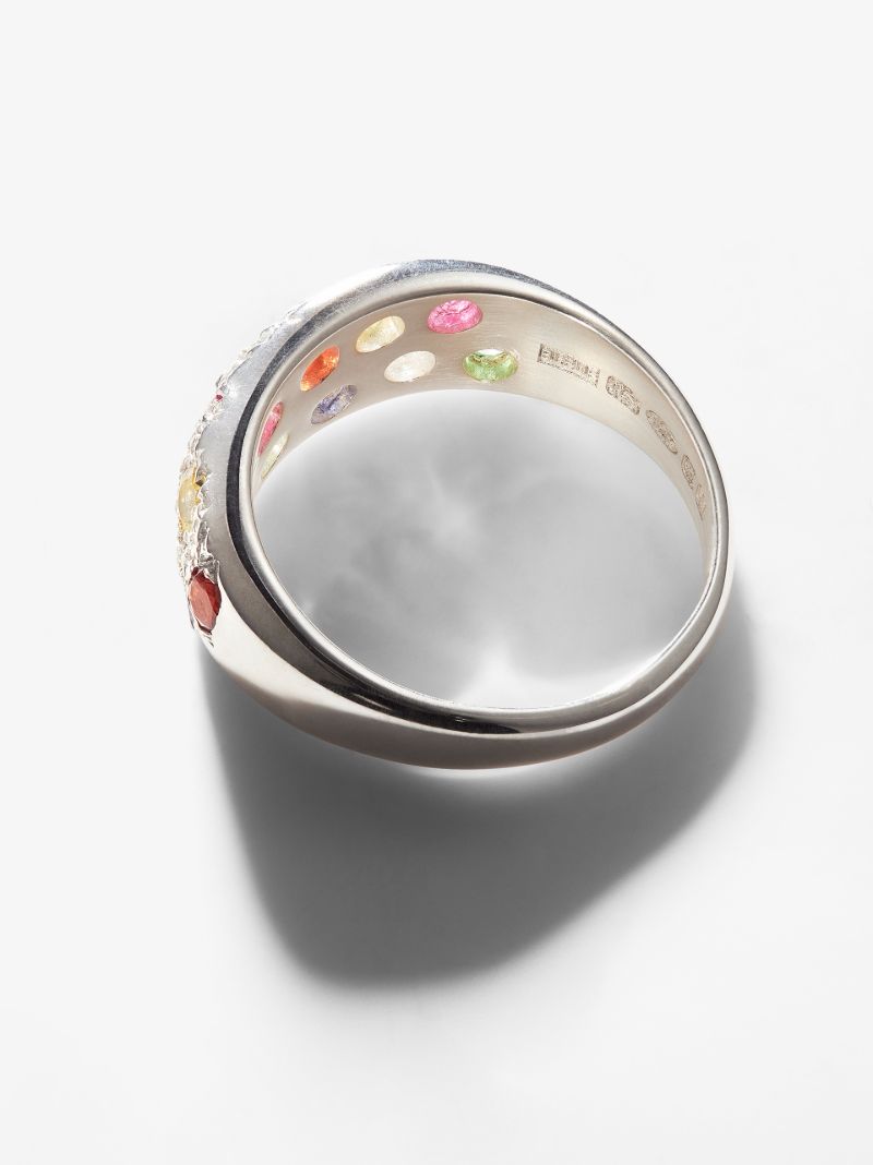 Sterling Silver Mini Riviera Sapphire Ring