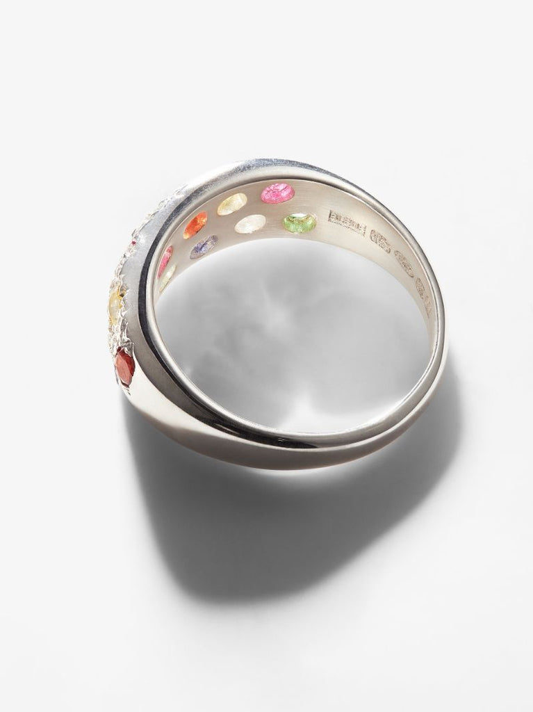 Sterling Silver Mini Riviera Sapphire Ring
