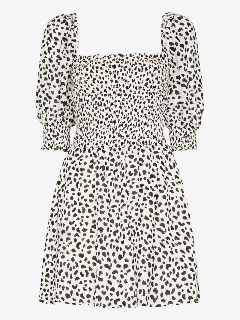 Elle Dalmatian Print Mini Dress