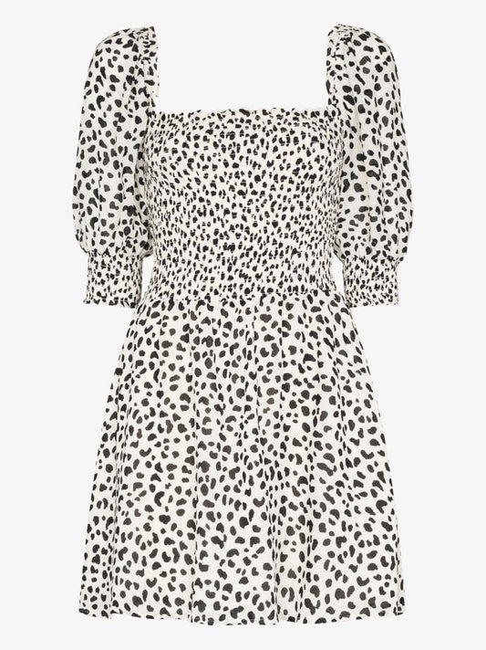 Elle Dalmatian Print Mini Dress