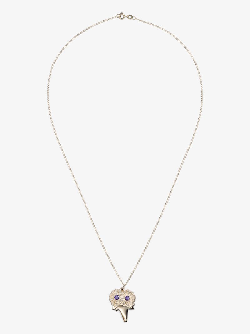 9k Yellow Gold Sapphire Bouquet Necklace