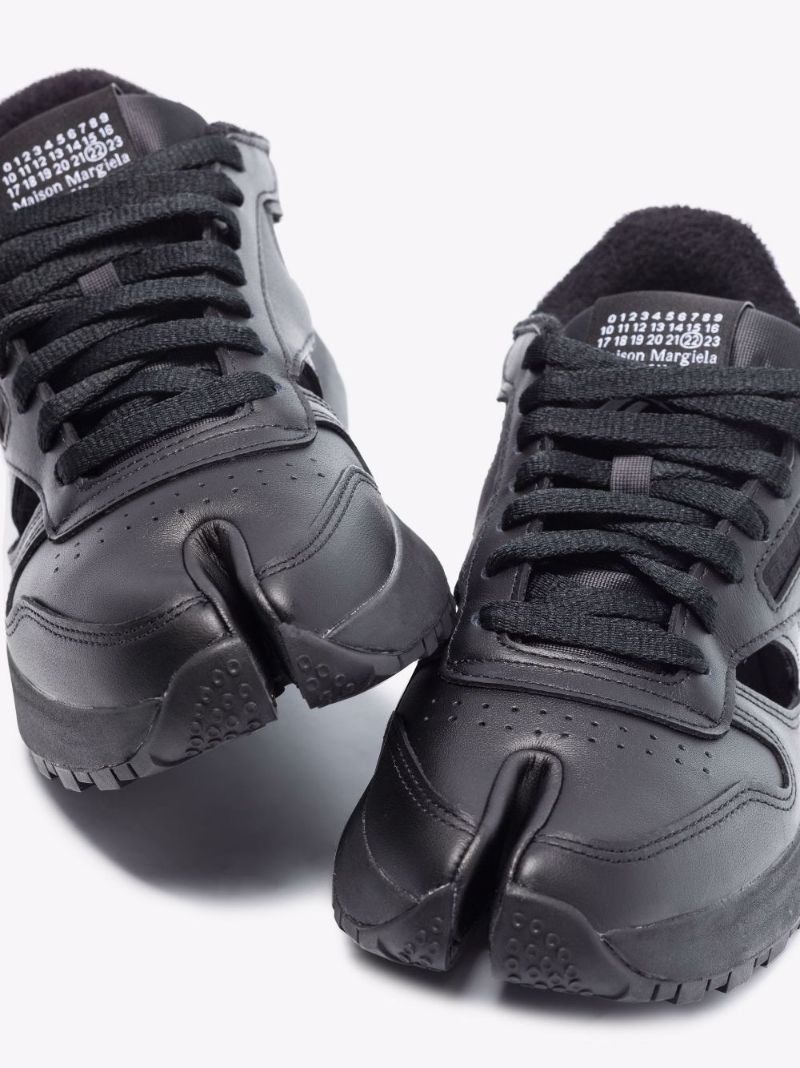 X Reebok Black Tabi Leather Sneakers