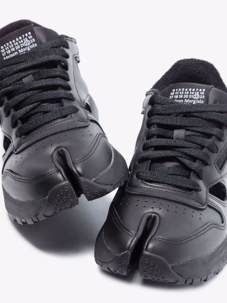 X Reebok Black Tabi Leather Sneakers