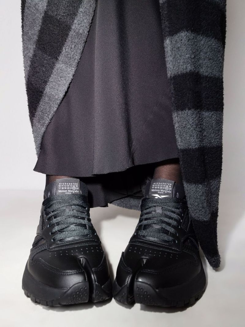 X Reebok Black Tabi Leather Sneakers