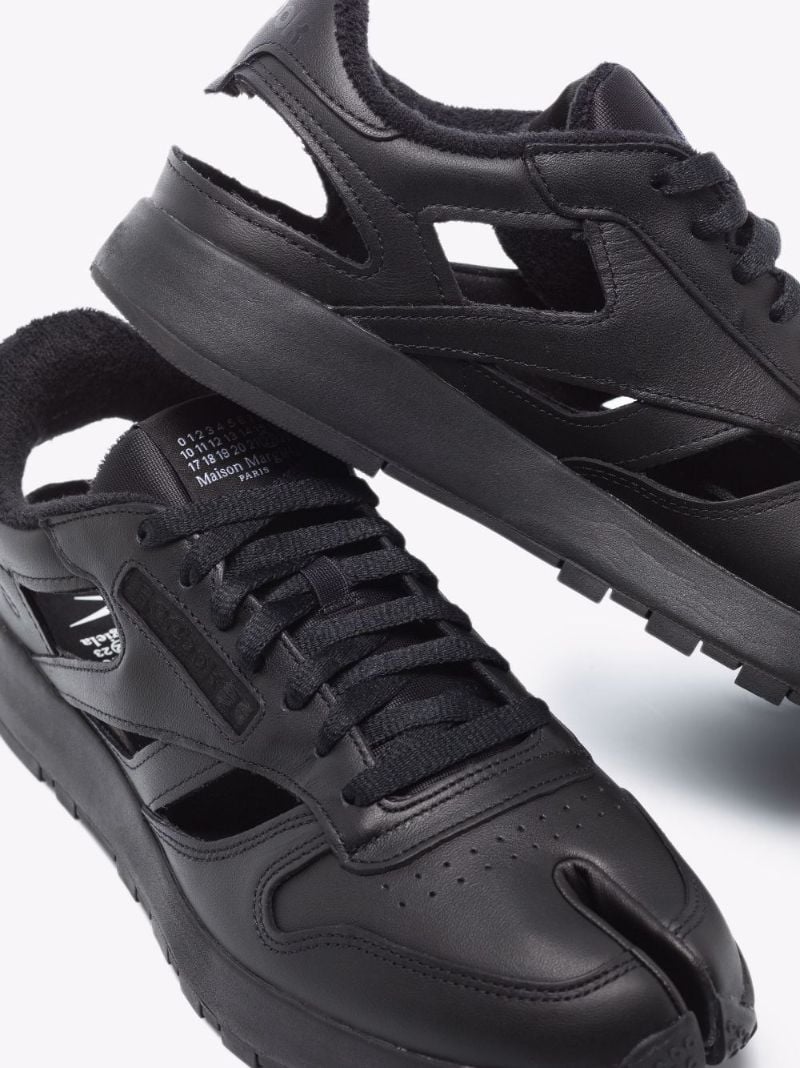 X Reebok Black Tabi Leather Sneakers