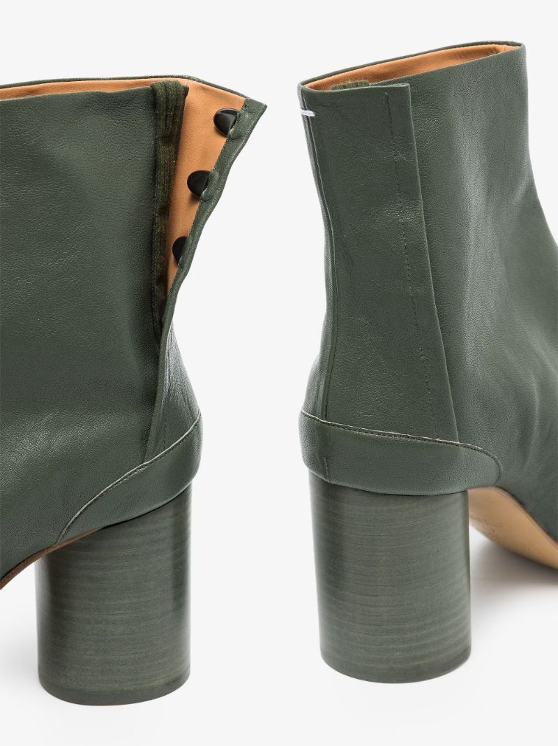 Green Tabi 80 Leather Ankle Boots