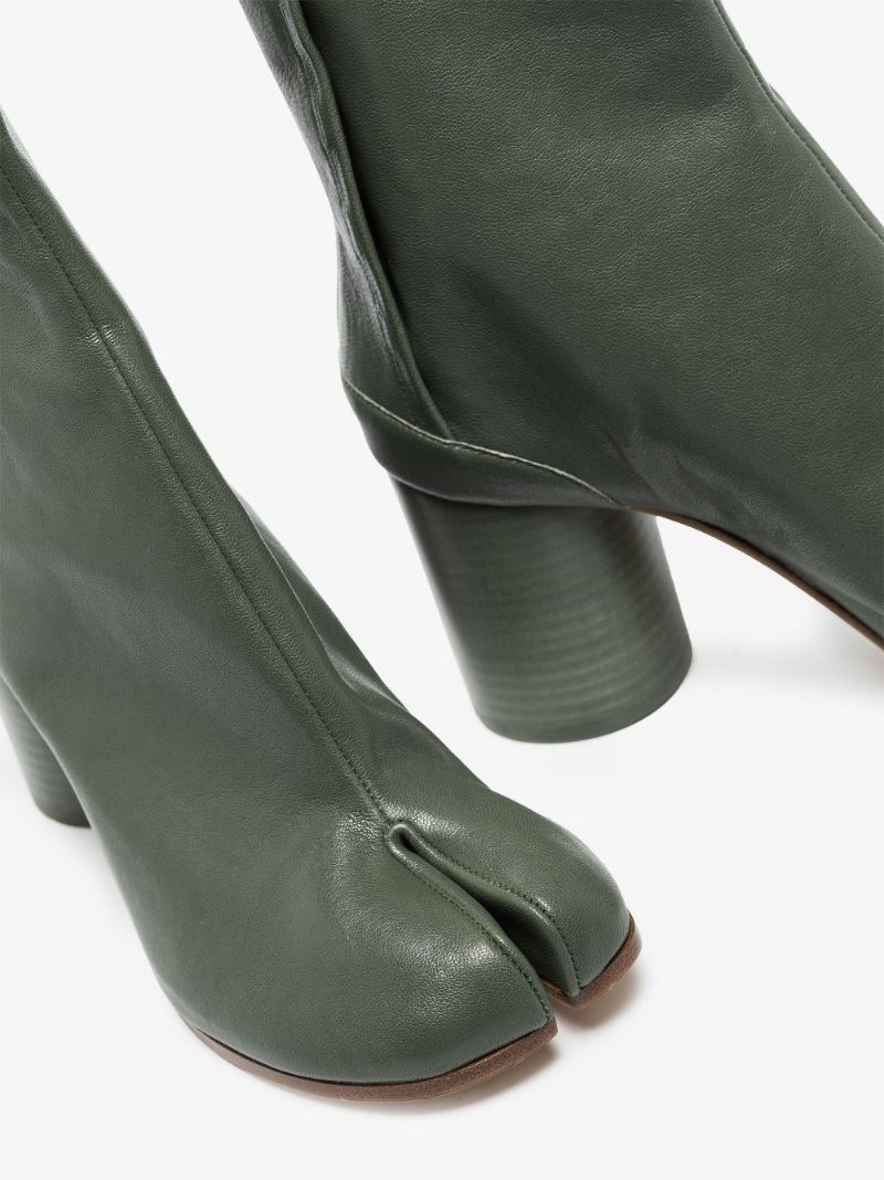 Green Tabi 80 Leather Ankle Boots
