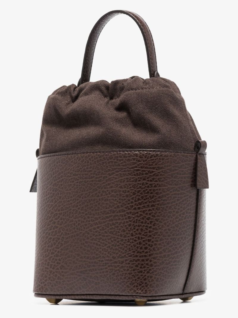 Brown 5ac Leather Bucket Bag