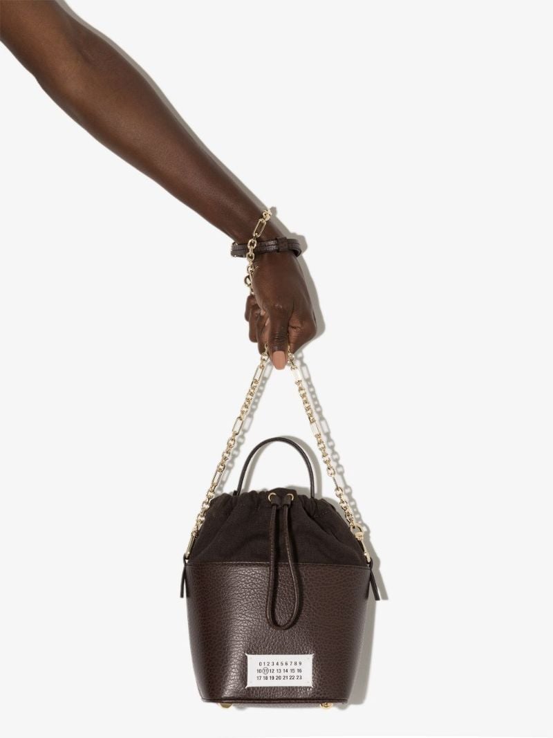 Brown 5ac Leather Bucket Bag